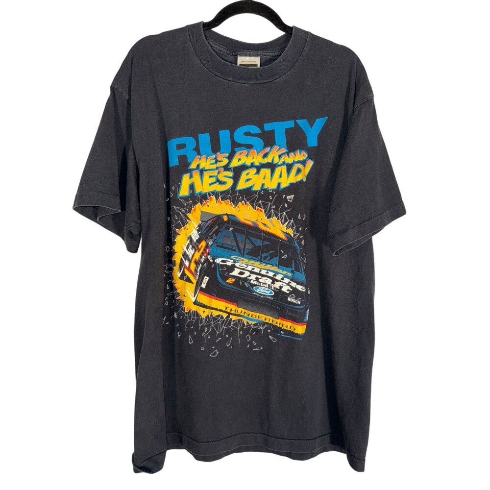 Vintage Rusty Wallace Shirt NASCAR He's Back 1990s